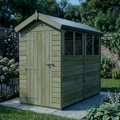 8 x 4 Apex Shed (Single Door, With Windows) - view 6