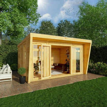 The Harlow Modern Insulated Garden Room with Sheltered Porch