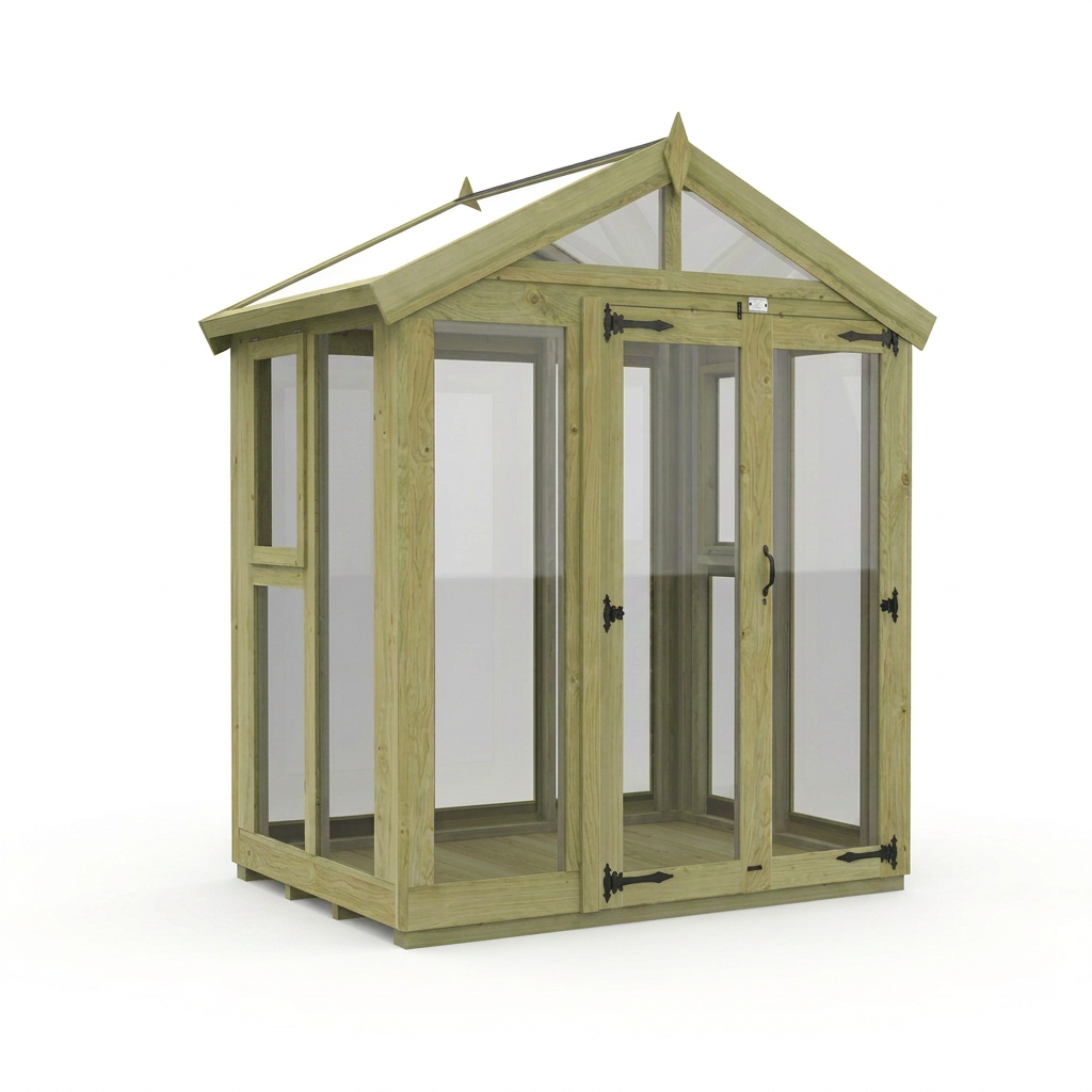 6x4 Glass Greenhouse - view 3