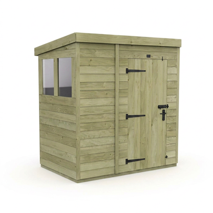 6 x 4 Pent Shed (Single Door, With Windows) - view 4