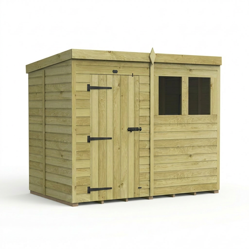 8 x 5 Pent Shed (Single Door, With Windows) - view 3