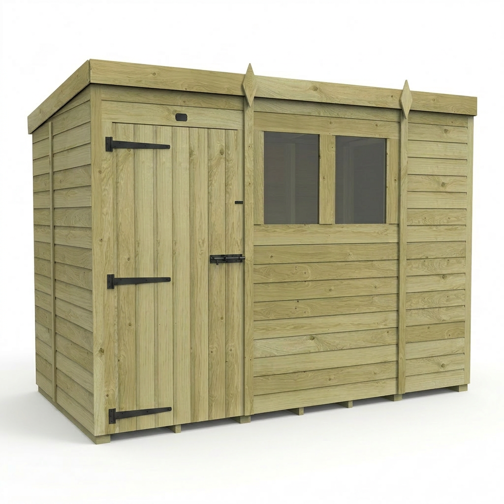 9 x 5 Pent Shed (Single Door, With Windows) - view 5