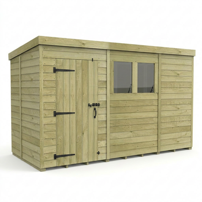 11 x 5 Pent Shed (Single Door, With Windows) - view 3
