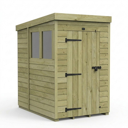 4 x 6 Pent Shed (Single Door, With Windows) - view 2
