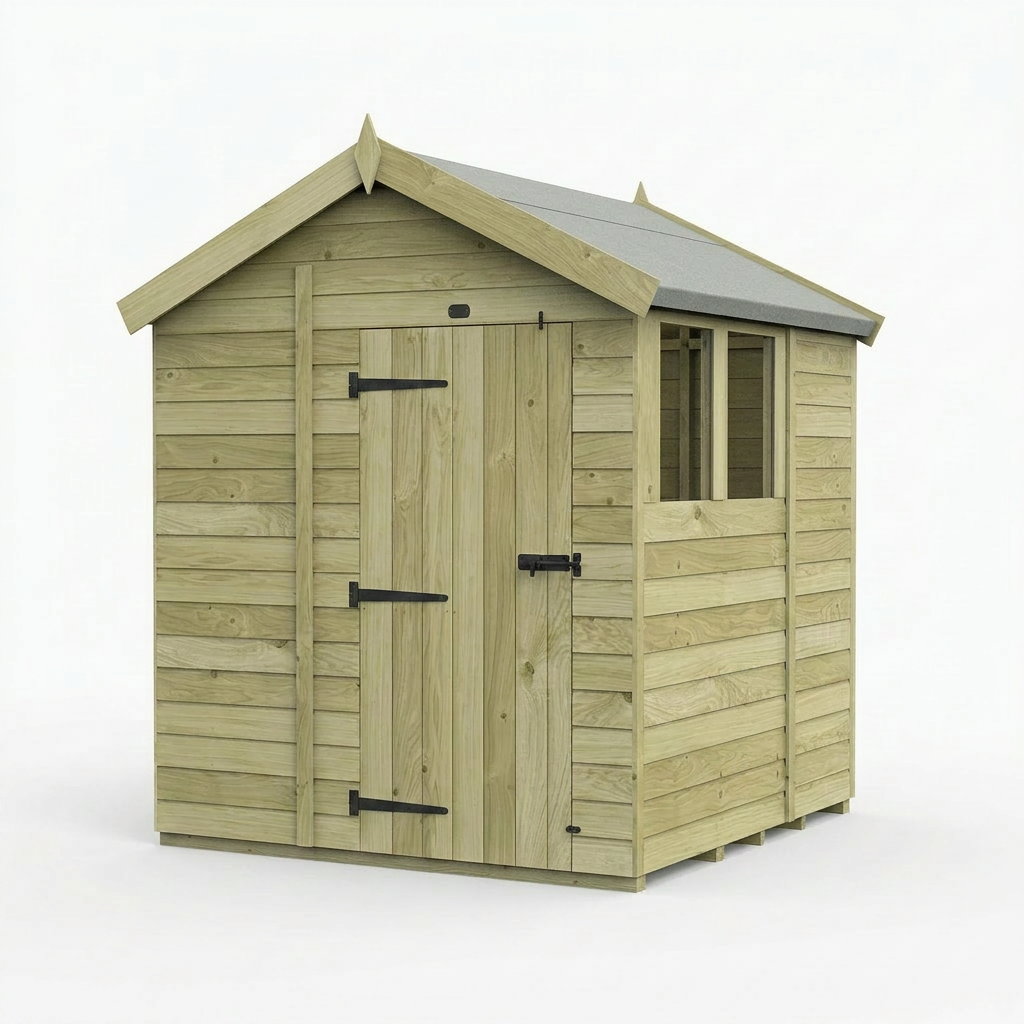 6 x 6 Apex Shed (Single Door, With Windows) - view 5