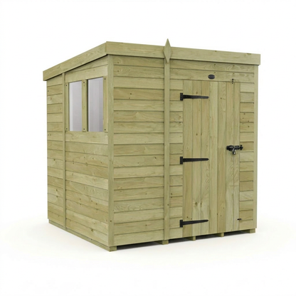 7 x 6 Pent Shed (Single Door, With Windows) - view 5