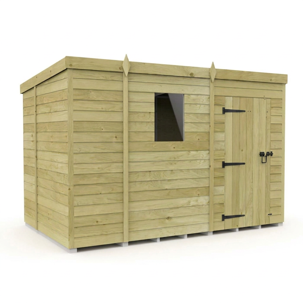 9 x 6 Pent Shed (Single Door, With Windows) - view 5