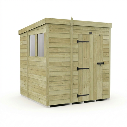 6 x 7 Pent Shed (Single Door, With Windows) - view 4
