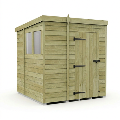 7 x 7 Pent Shed (Single Door, With Windows) - view 4