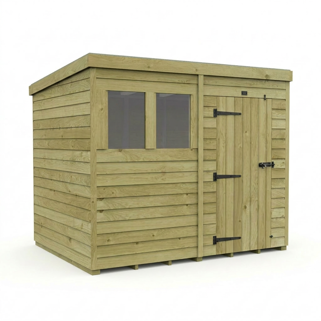 8 x 7 Pent Shed (Single Door, With Windows) - view 4