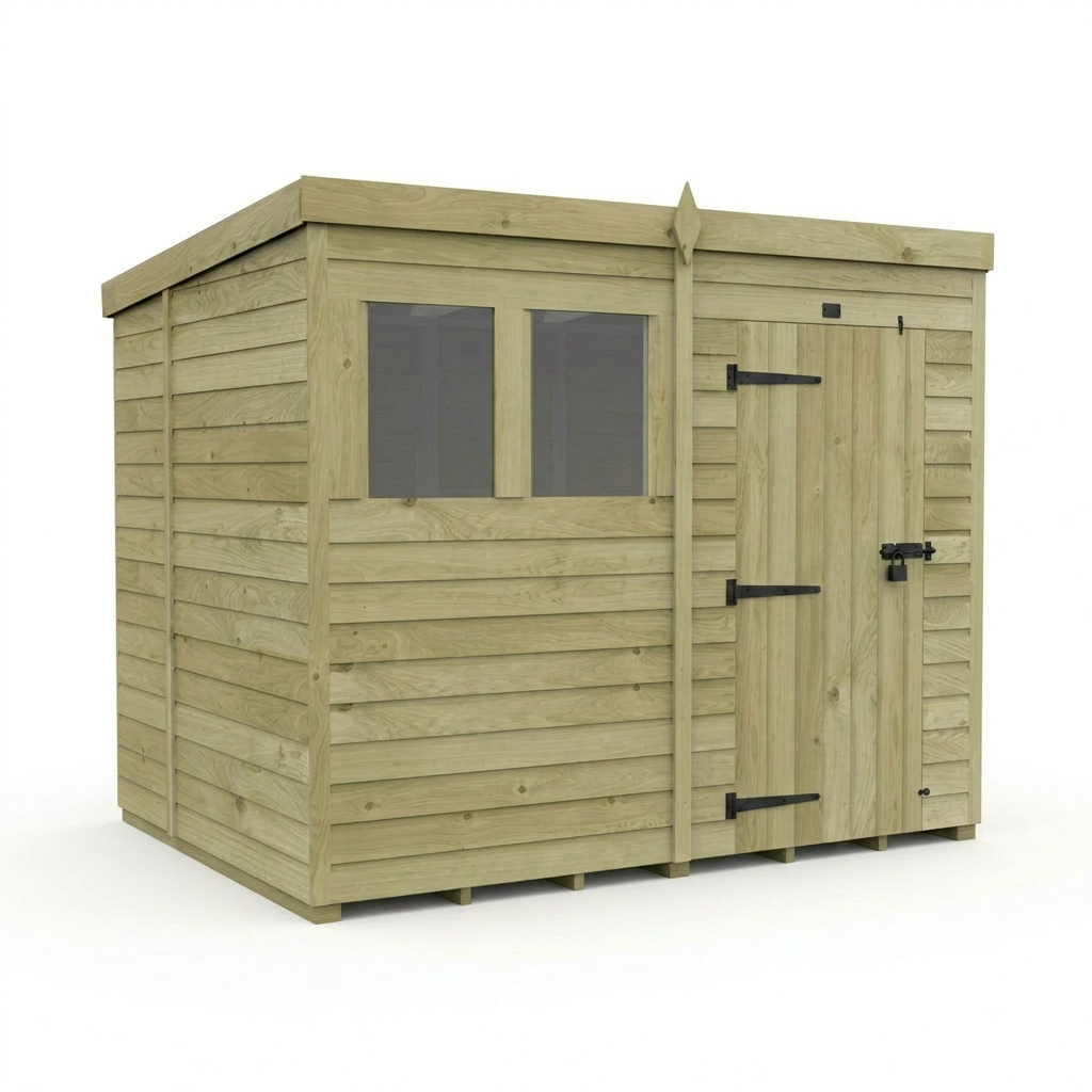 6 x 8 Pent Shed (Single Door, With Windows) - view 4