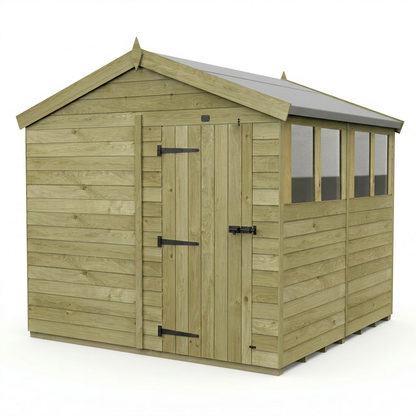8 x 8 Apex Shed (Single Door, With Windows) - view 5