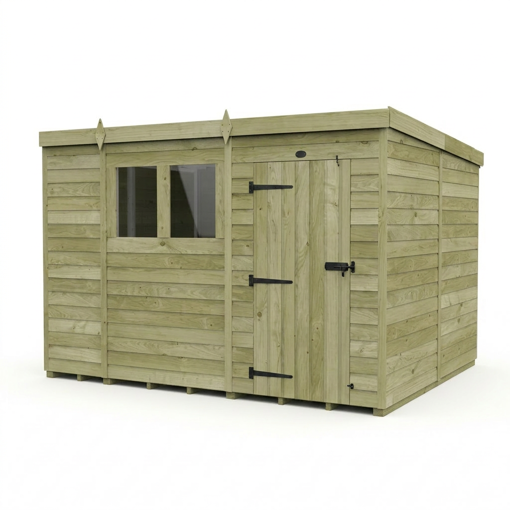 10 x 8 Pent Shed (Single Door, With Windows) - view 5