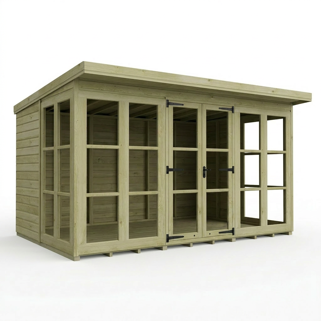 12 x 8 Georgian Window Pent Summer House - view 5