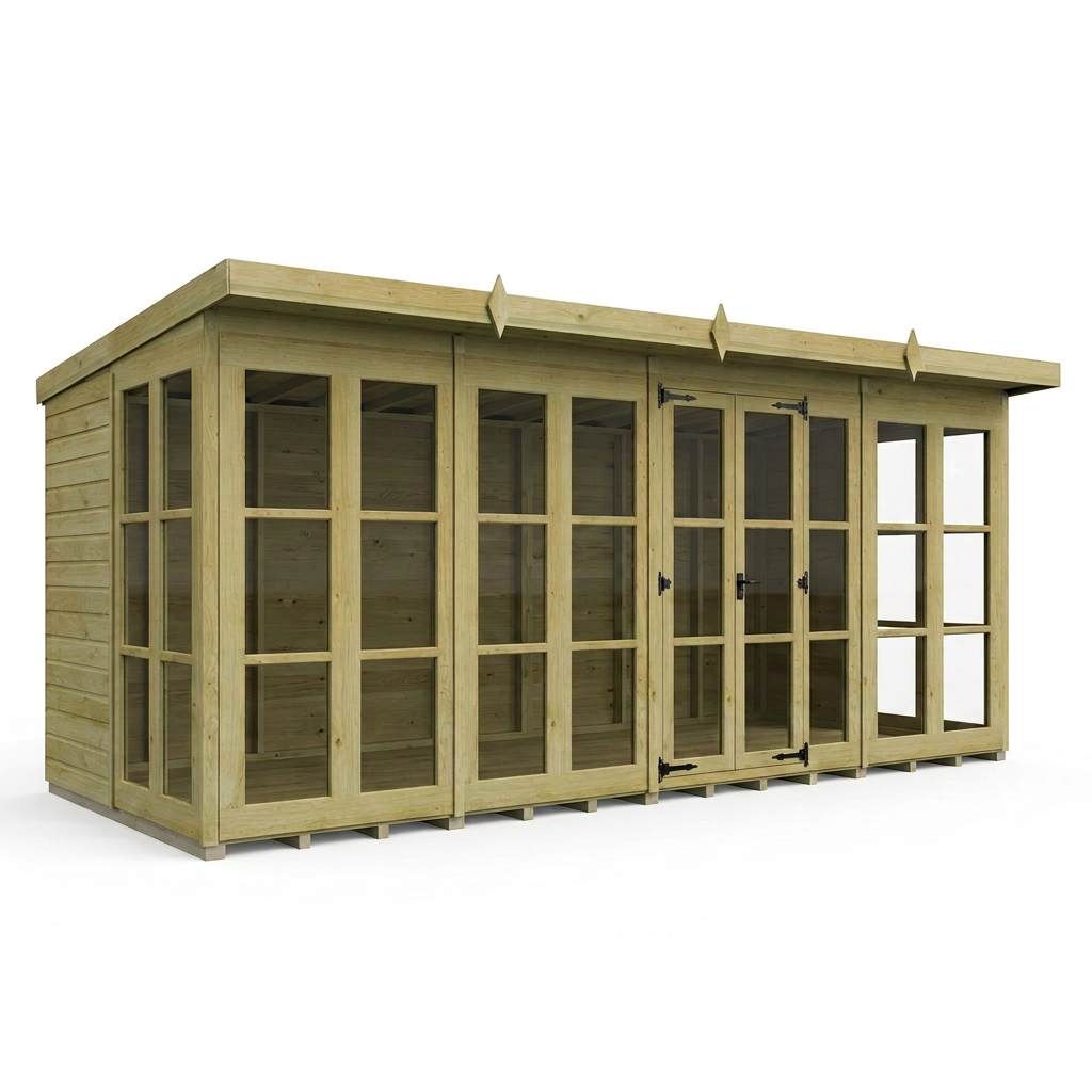 20 x 8 Georgian Window Pent Summer House - view 4