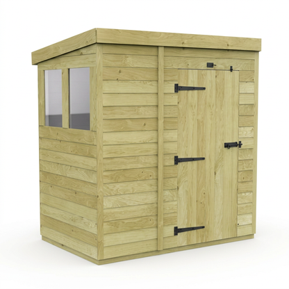 5 x 4 Pent Shed (Single Door, With Windows) - view 4