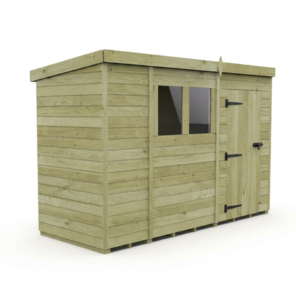 11 x 4 Pent Shed (Single Door, With Windows) - view 4