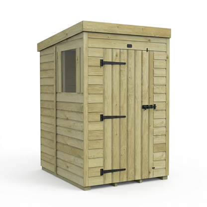 4 x 5 Pent Shed (Single Door, With Windows) - view 3