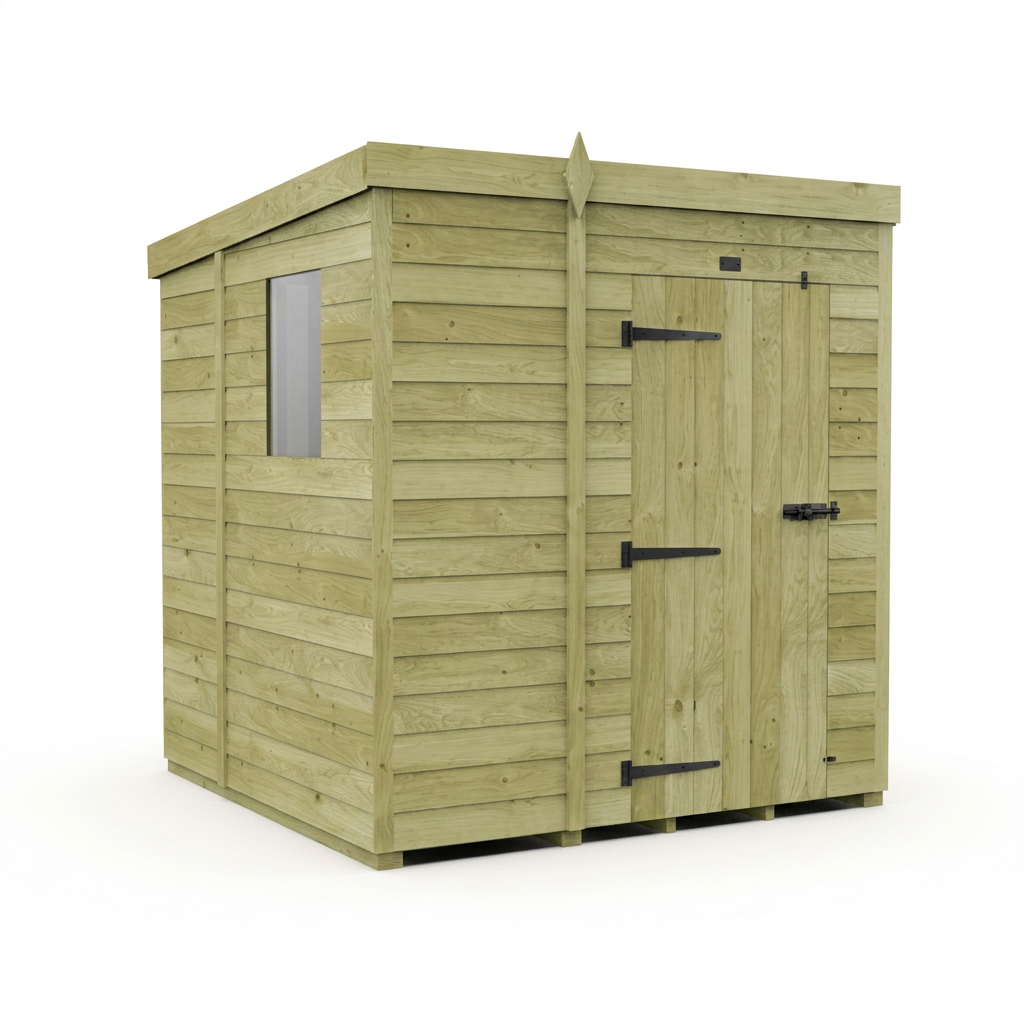 5 x 6 Pent Shed (Single Door, With Windows) - view 4