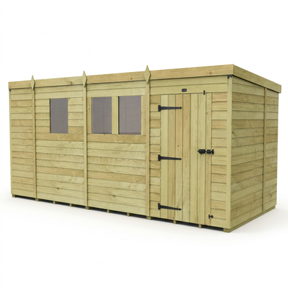 13 x 6 Pent Shed (Single Door, With Windows) - view 4