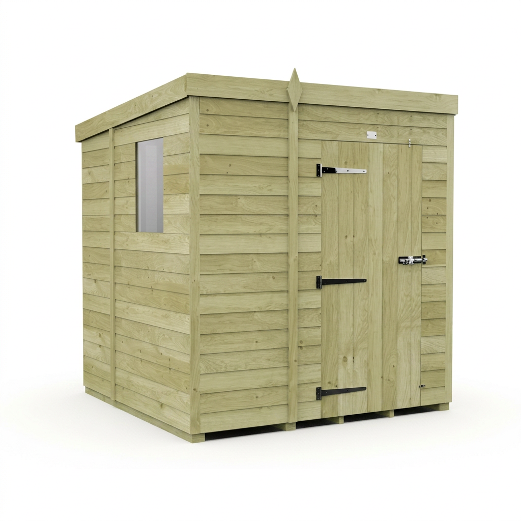 5 x 7 Pent Shed (Single Door, With Windows) - view 4