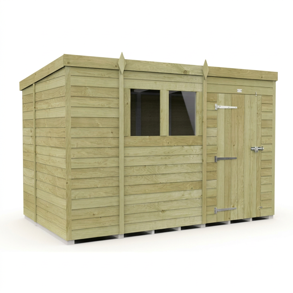 11 x 7 Pent Shed (Single Door, With Windows) - view 4