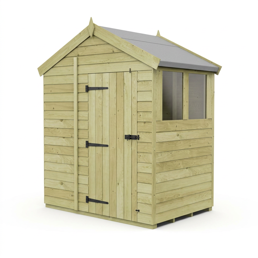 7 x 4 Apex Shed (Single Door, With Windows) - view 3
