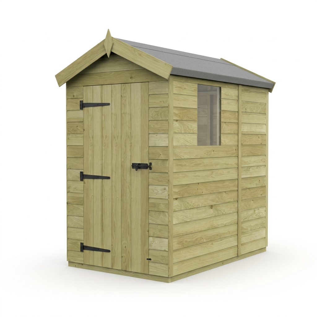 4 x 5 Apex Shed (Single Door, With Windows) - view 3