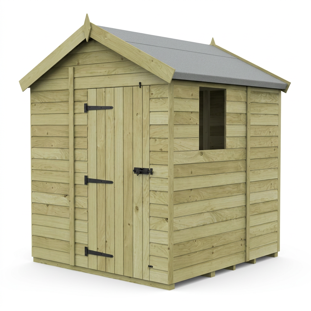 6 x 5 Apex Shed (Single Door, With Windows) - view 4