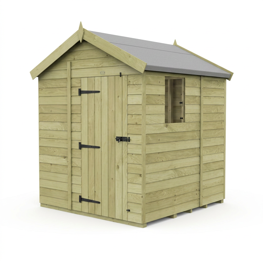 7 x 5 Apex Shed (Single Door, With Windows) - view 4