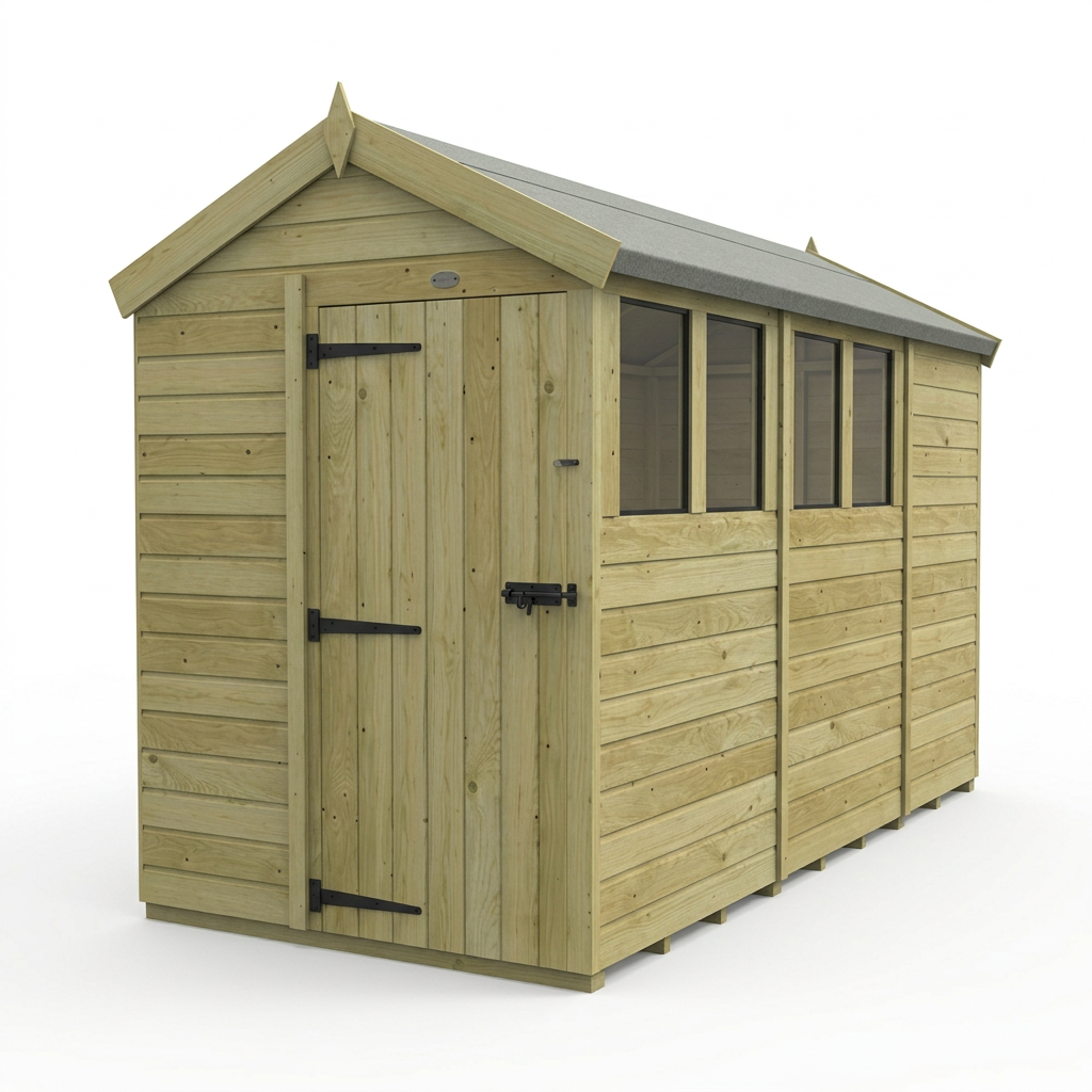 5 x 11 Apex Shed (Single Door, With Windows) - view 3