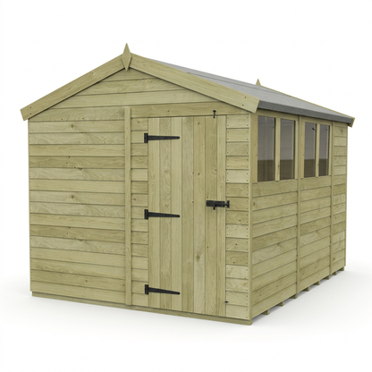 8 x 11 Apex Shed (Single Door, With Windows) - view 4