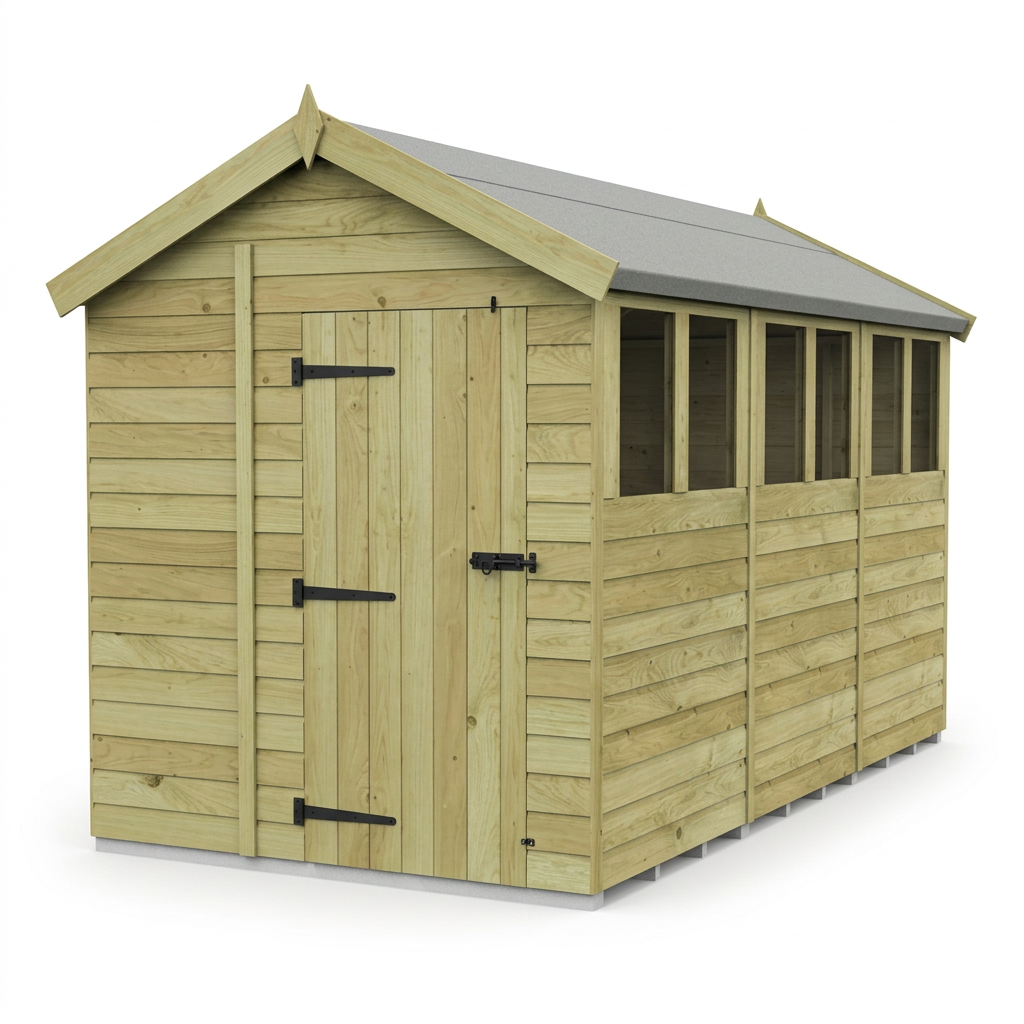 7 x 12 Apex Shed (Single Door, With Windows) - view 3