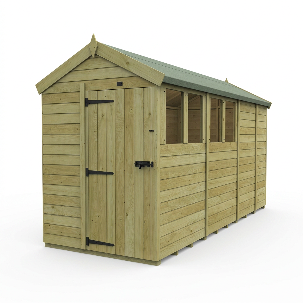 5 x 13 Apex Shed (Single Door, With Windows) - view 3