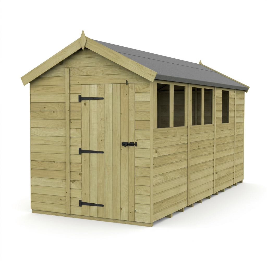 7 x 13 Apex Shed (Single Door, With Windows) - view 4