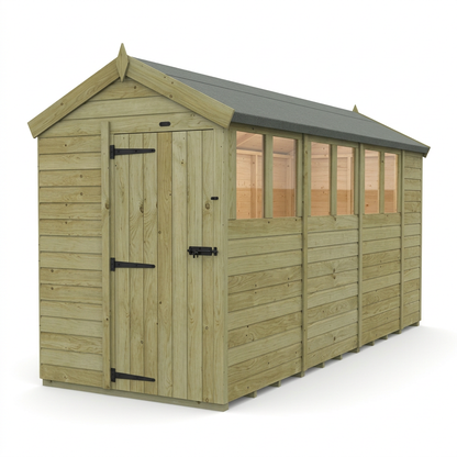 5 x 14 Apex Shed (Single Door, With Windows) - view 4