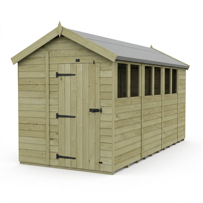 6 x 14 Apex Shed (Single Door, With Windows) - view 4