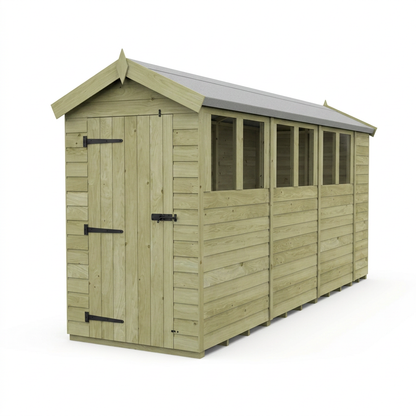 4 x 15 Apex Shed (Single Door, With Windows) - view 4