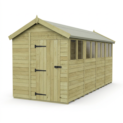 6 x 16 Apex Shed (Single Door, With Windows) - view 3