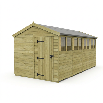 8 x 16 Apex Shed (Single Door, With Windows) - view 4