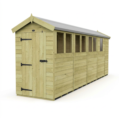 4 x 17 Apex Shed (Single Door, With Windows) - view 3