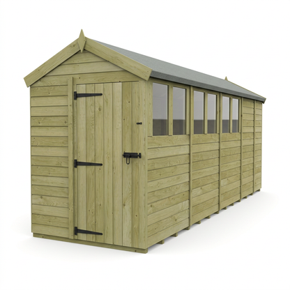5 x 17 Apex Shed (Single Door, With Windows) - view 4