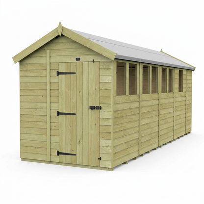 6 x 17 Apex Shed (Single Door, With Windows) - view 4