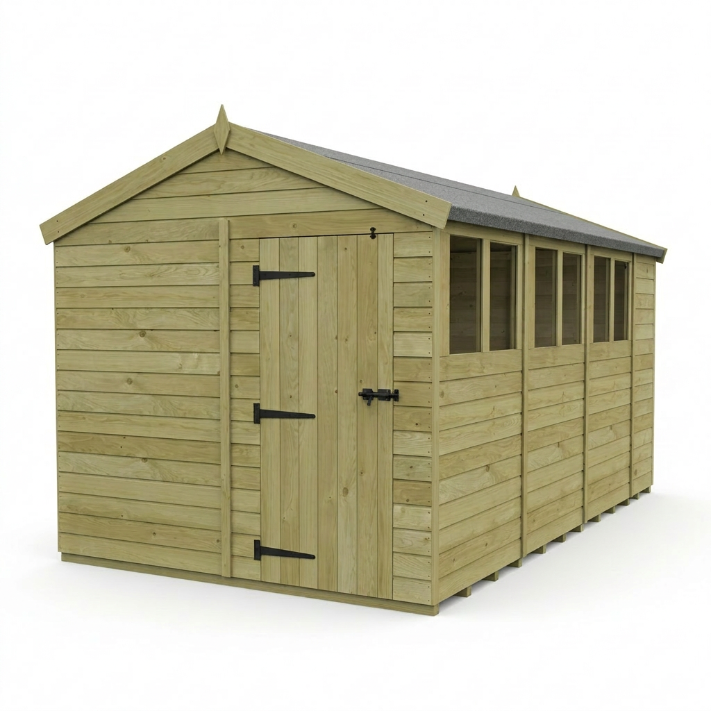 8 x 15 Apex Shed (Single Door, With Windows) - view 3