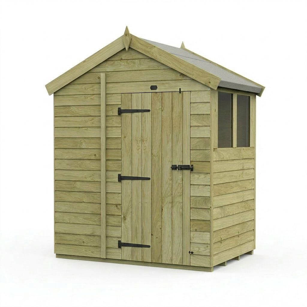 6 x 4 Apex Shed (Single Door, With Windows) - view 4