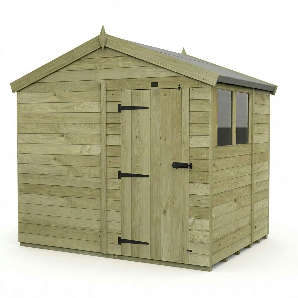 8 x 6 Apex Shed (Single Door, With Windows) - view 4