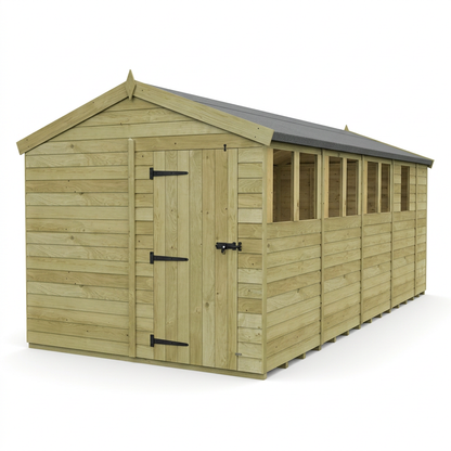 8 x 17 Apex Shed (Single Door, With Windows) - view 4