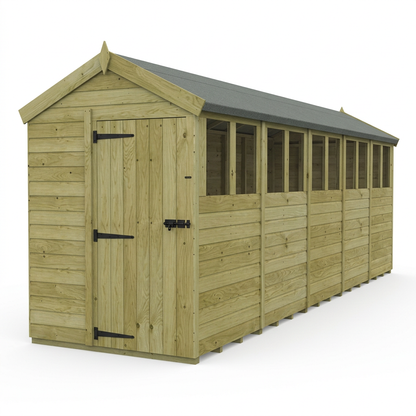 5 x 20 Apex Shed (Single Door, With Windows) - view 4