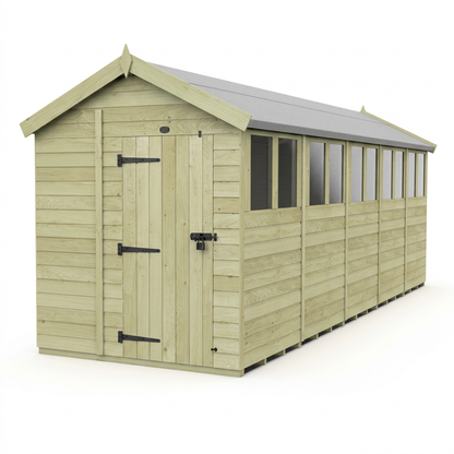 6 x 20 Apex Shed (Single Door, With Windows) - view 4