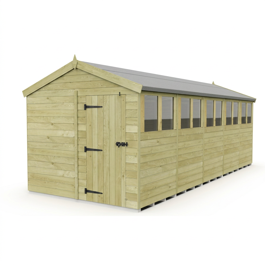 8 x 20 Apex Shed (Single Door, With Windows) - view 4